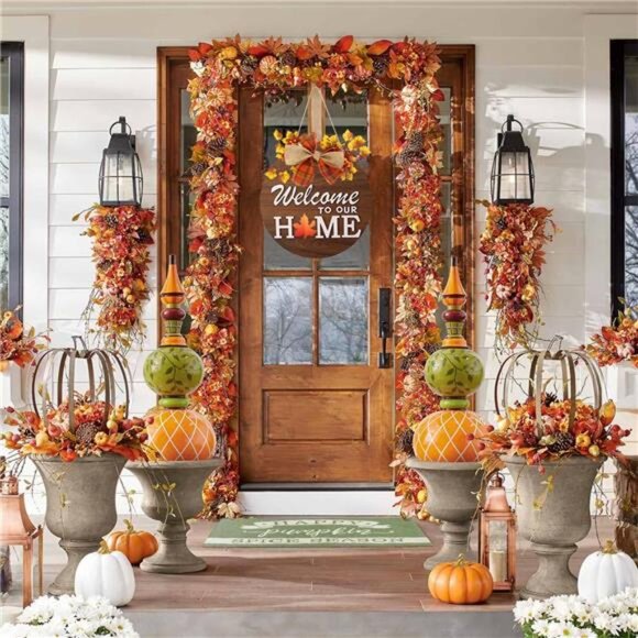 Interchangeable Welcome Sign Front Door Seasonal Wreath Farmhouse Home Decor - Picture 2 of 7